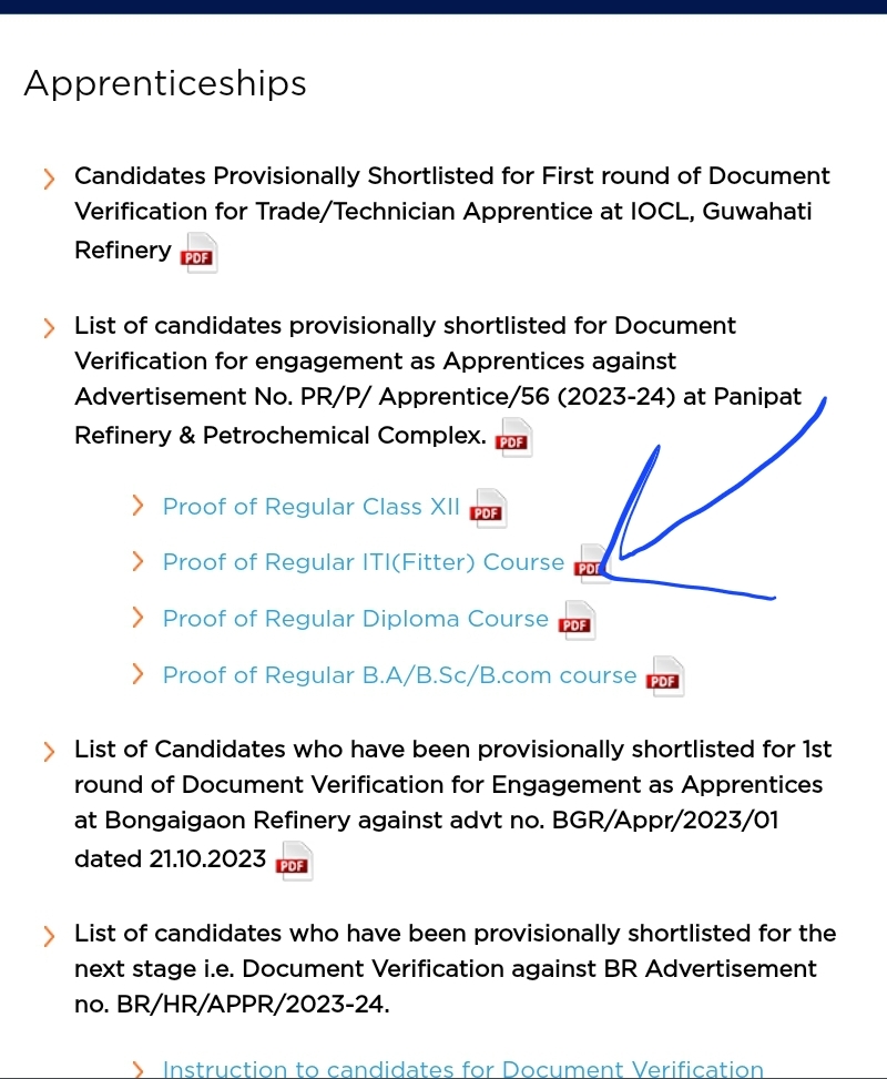 IOCL Apprentice requirements 2023 online form process 
